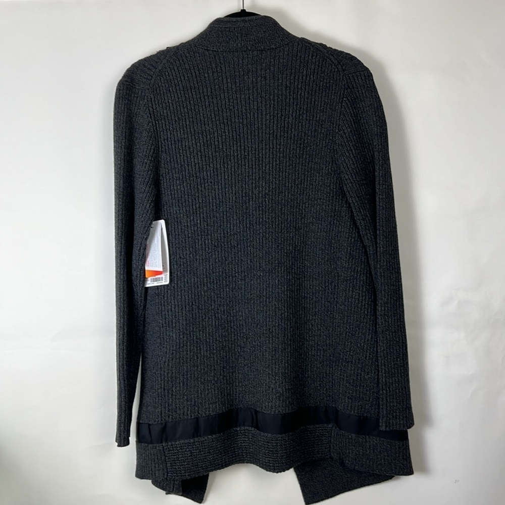 ATHLETA Sentinel Knit Sweater Coat Charcoal Gray Thermolite NWT - Picture 5 of 15